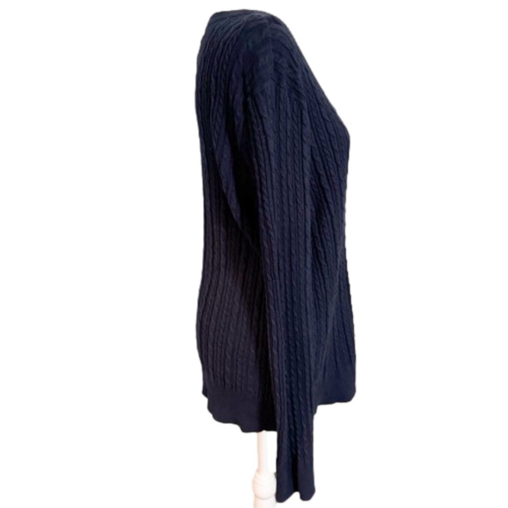 SONOMA LIFESTYLE Cotton Navy Cable Cardigan Button Sweater Women Size PXL/10 - Picture 6 of 13
